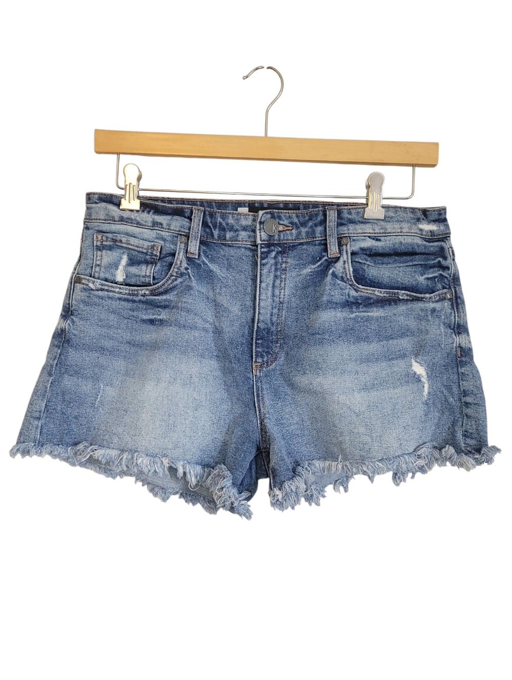 Kut From The Kloth Jane High Rise Shorts 10 Frayed Hem Denim Cutoff Shorts